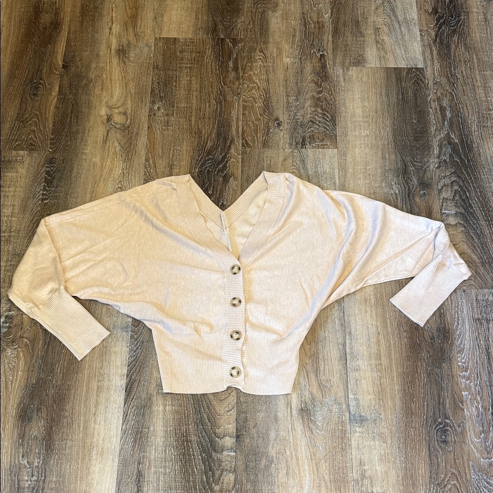 Pink Rose Off-the-Shoulder Sweater in Cream